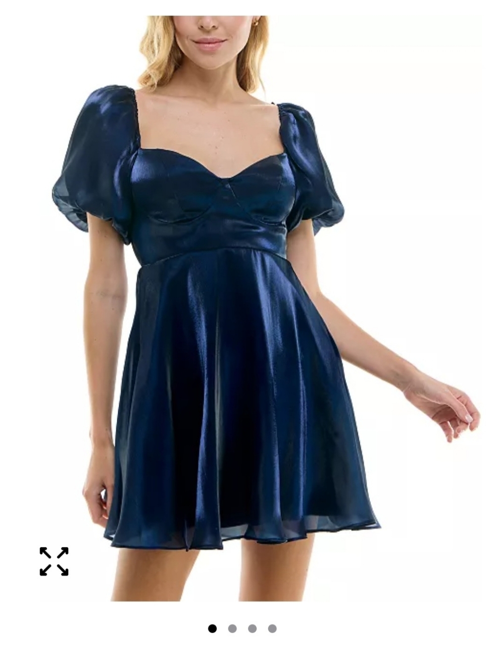 Darlin Juniors Navy Baby Doll Puff Sleeve Corset Dress Size 3/4 Whimsigoth
